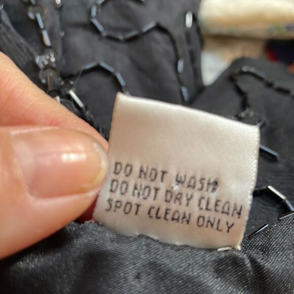 Vtg Laurence  Kazar black beaded & sequined dressy blouse - Picture 8 of 12